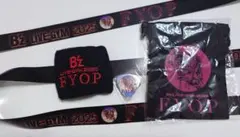 B'z LIVE-GYM FYOPガチャ リストバンド黒 銀テープ バッジ 巾着
