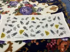 虫デザイン コットンタオル 約30cm x 60cm