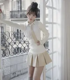 ダーリッチ ネクタイシャツドッキングニットミニワンピース