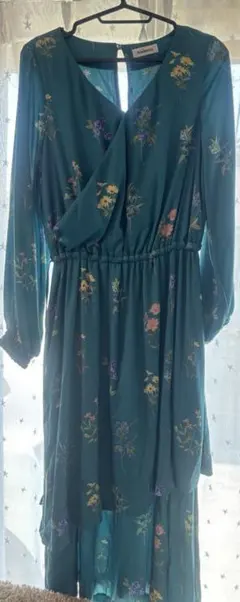 Andemiu花柄 長袖ワンピース