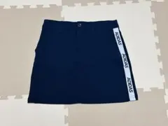 【美品】アディダスゴルフ レディース スカート M 紺 サイドロゴテープ入り