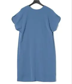 新品 ADORE ブルー 半袖 ひざ丈ワンピース