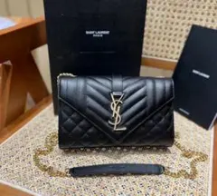SAINT LAURENT チェーンショルダーバッグ ブラック