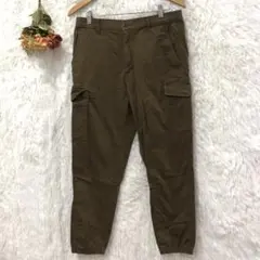 ★ユニクロ★カーゴ ジョガー パンツ 【M】 ウエストゴム コットン 茶