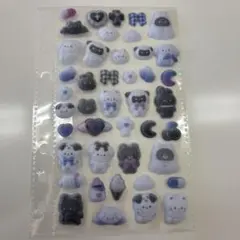 おすそ分け　コットンパフィーシール　　モノクロ　クラックス