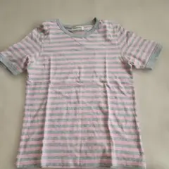 BEAMS BOY ボーダー 半袖 Tシャツ ピンク グレーのサムネイル