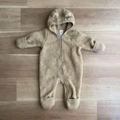 クマ耳カバーオール　ボアロンパース