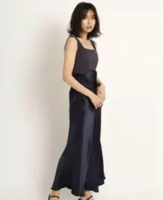 FRAY I.D スエードコンビフレアードレス　ワンピース　結婚式　お呼ばれ