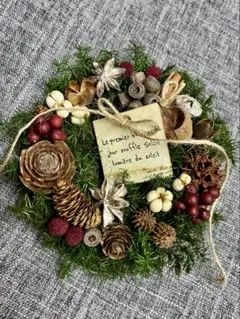 ころん。と小さなクリスマスリース(*^^*) 木の実リース　プリザーブド