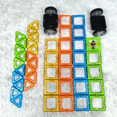 ✨極美品✨ ボーネルンド マグフォーマー 知育玩具 44枚 タイヤ 人形 セットのサムネイル
