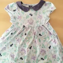 ANNA SUI mini 花柄猫プリントワンピース 110cm