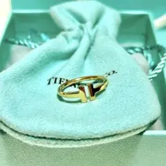 ティファニー Tワイヤー ダイヤ 49 YG リング Tiffany T ティファニー ダイヤモンド ワイヤー リング 6.5号 750PG 内