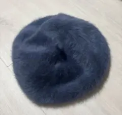 ネイビー ファー ベレー帽