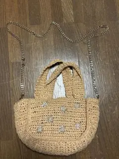 ZARA ベージュかごショルダーバッグ