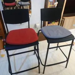 IKEA STIG スティグ カウンターチェア 2脚セット＋座面クッション付き