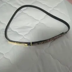 レオパード柄 合成皮革ベルト ゴールドバックル