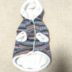 フリース犬服 フード付きコート 小型犬用