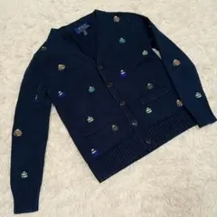 ポロラルフローレン　カーディガン　ネイビー　ラグビー　140　長袖