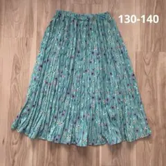 BREEZE グリーン 花柄プリーツスカート 130〜140cm