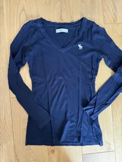Abercrombie & Fitch 長袖 Ｖネック シャツ 紺