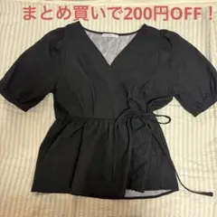 ★ ブラウス 半袖 ブラック