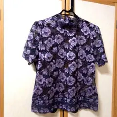 POLA Sofical 花柄レース 半袖ブラウス LLサイズ