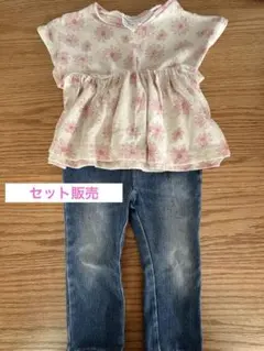 ベビー服80cm コーディネートセット　カットソー+デニム