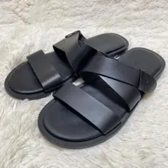 美品】L/UCCA ルッカ ブラック/ブラウン レザーサンダル 42 - メルカリ