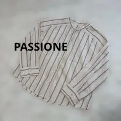 PASSIONE パールボタンストライプコットンシャツのサムネイル