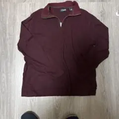 CHAPS バーガンディ ジッパー付き トレーナー Lサイズ