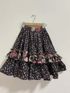 ヴィンテージ　フレアスカート 花柄 ひざ丈