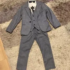 フォーマルスーツ グレー チェック柄 100cm~