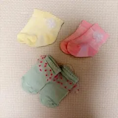 ベビー靴下 3足セット リボン ドット