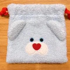 mojojojo LOWRYSFARM キンチャクポーチ　巾着　水色クマ　美品