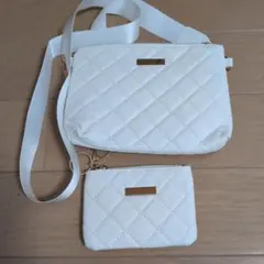 ホワイト キルティング ショルダーバッグ セット