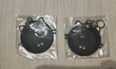 猫ミミ缶バッチケース 黒色 2個セット
