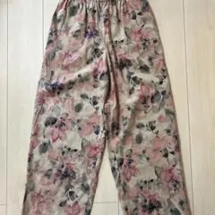 【未使用】かぐれ　コットンリネンプリントイージーパンツ