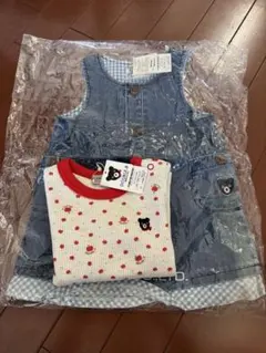 ミキハウスダブルB 90サイズ ジャンパースカートと長袖T