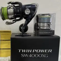 美品 ツインパワーsw 6000HG PEライン3号300m付き 箱、付属品付き