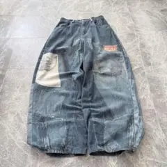 Buggy wide denim y2k street 極太 gimmick