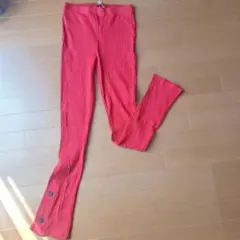 新品！ZARA リブ編み レッドスキニーパンツ