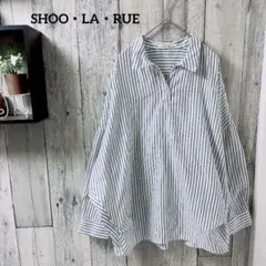 SHOO・LA・RUE（シューラルー）　ストライプ柄 スキッパーシャツ　薄手のサムネイル