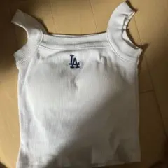 LA Dodgers ロゴ刺繍 タンクトップ ホワイト