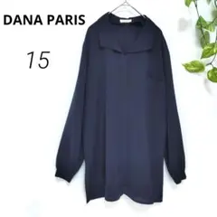 ダナパリ✳️長袖 シアーブラウス【15】濃紺 軽量 レディース 2XL 3L