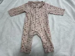 ハート柄ロンパース ベージュ