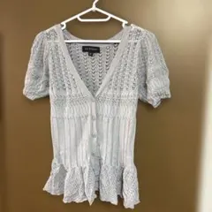 JILL STUART グレー 半袖カーディガン