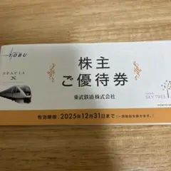 東武鉄道　株主優待(東武動物公園のみ切り取り済)