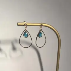 No.1483 水色　ドロップ　ピアス　イヤリング　シンプル　ハンドメイド　雫