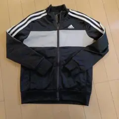 adidas ジップアップジャケット 130cm 黒/グレー
