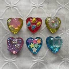 ハンドメイド　シール　ハート　ジュエルシール　デコ　3